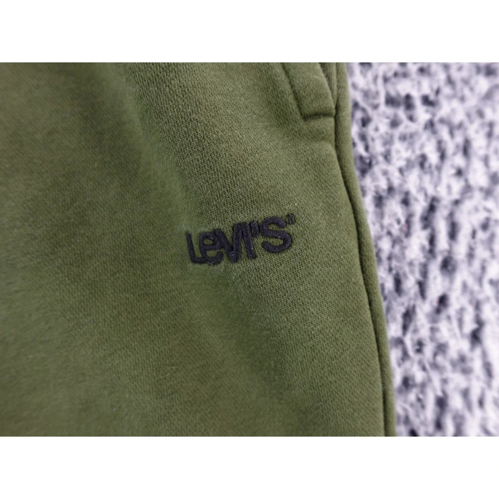 Levi's Men's Olive Green Sweat‎ Shorts Size L Elastic Waist Drawstring Logo